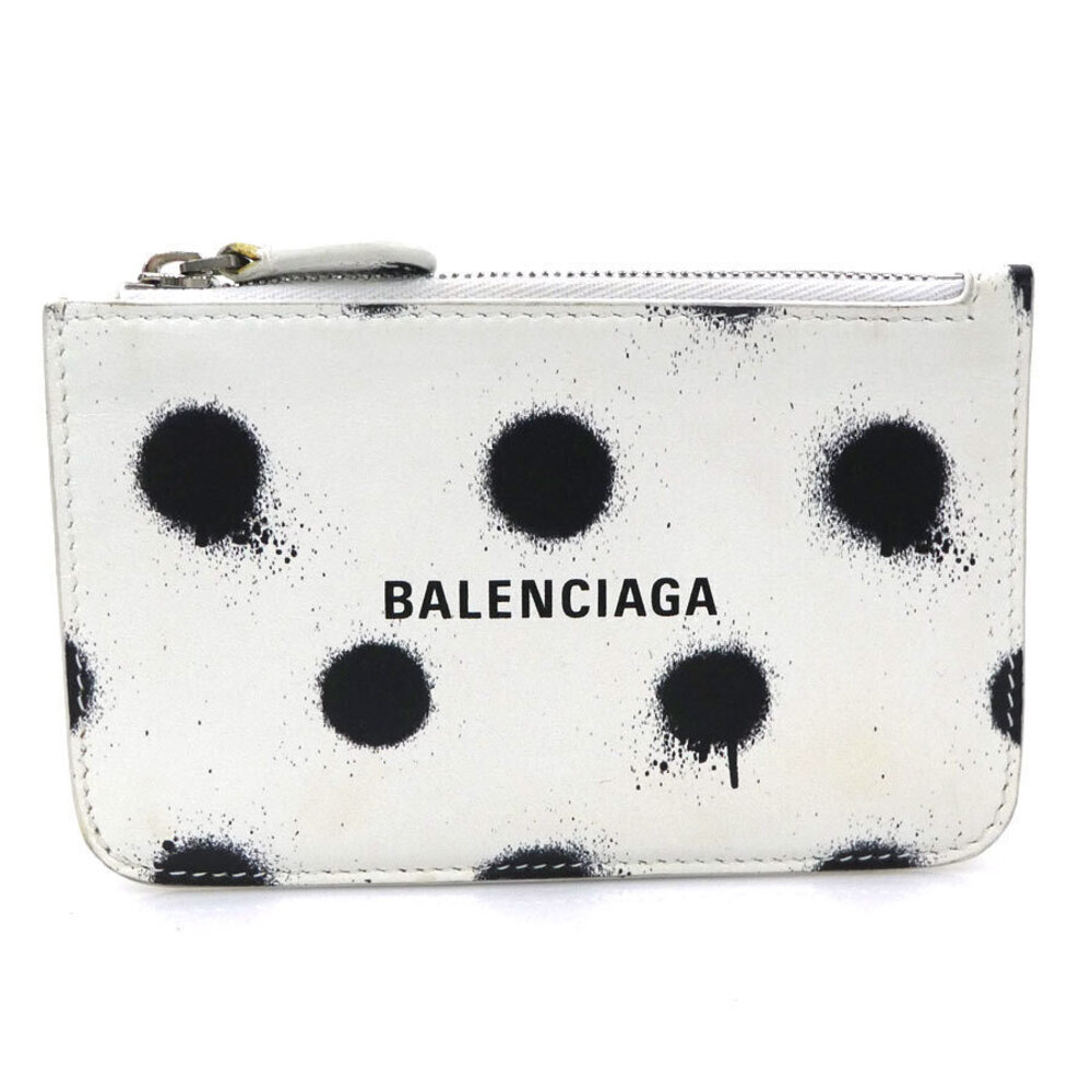 Balenciaga coin case Wallet leather white black